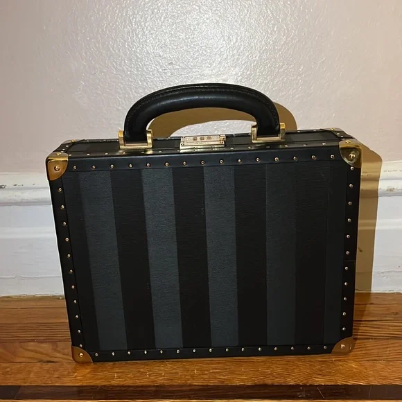 Fendi vintage unisex FF Pequin logo monogram trunk briefcase bag - Picture 5 of 13